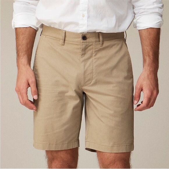 NWT J.Crew Shorts Mens Size 36 Khaki Flex Chino H5020 Tan 9” Inseam Preppy New - Picture 3 of 6
